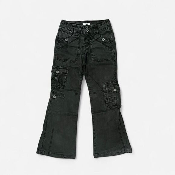 Garage black low rise flare cargo pants - Picture 1 of 6